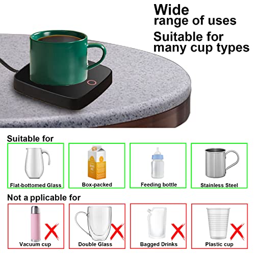 Fzyoux Coffee Mug Warmer, 8 Hours Auto Shut Off Cup Warmer for Office Home Desk Use with, Warmer for Heating Coffee, Beverage, Milk, Tea and Hot Chocolate