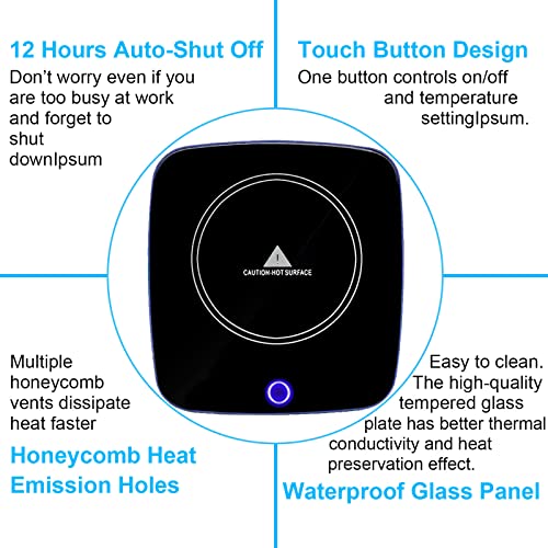 Fzyoux Coffee Mug Warmer, 8 Hours Auto Shut Off Cup Warmer for Office Home Desk Use with, Warmer for Heating Coffee, Beverage, Milk, Tea and Hot Chocolate