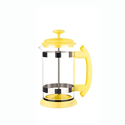 Coffee Maker Stainless Steel Coffee Pot Household Press Tea Maker Hand Brewed Coffee Filter Cup 1L Coffee cup ( Color : Yellow )