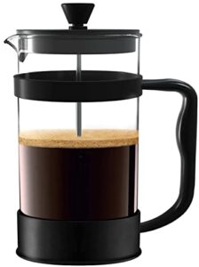 utopia kitchen 51 ounce french press espresso and tea maker with triple filters, stainless steel plunger and heat resistant borosilicate glass – black