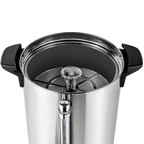 20L/5.28gal Commercial Coffee Urn Stainless Steel Hot Beverage Dispenser Hot Water Boiler Container Tea Urn for Cafes, Buffets, Offices Commercial
