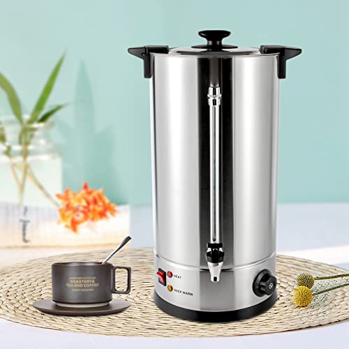 20L/5.28gal Commercial Coffee Urn Stainless Steel Hot Beverage Dispenser Hot Water Boiler Container Tea Urn for Cafes, Buffets, Offices Commercial