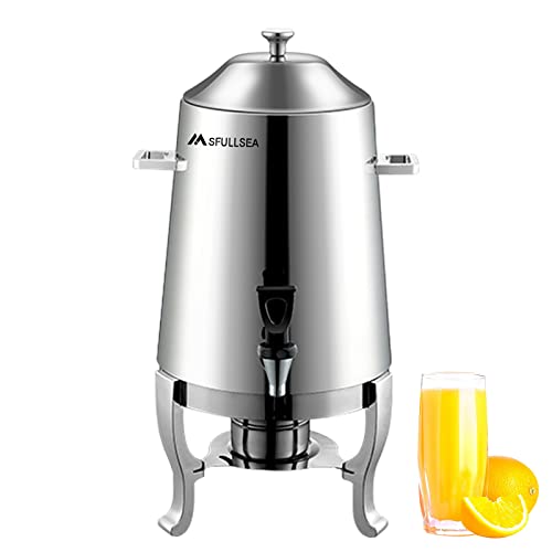 Hot Beverage Dispenser Chafer 13L Stainless Steel coffee Chafer Urn Hot Coffee Chafer Urn Beverage Dispenser for Coffee Chocolate Juice Tea Hot & Cold Drinks About 50cup (13L)