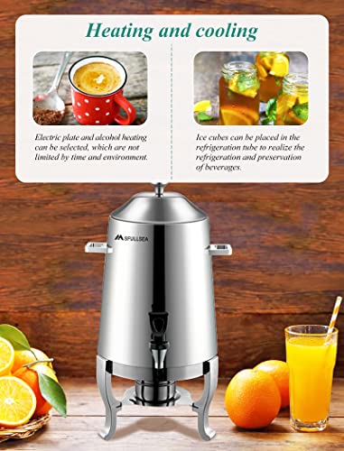 Hot Beverage Dispenser Chafer 13L Stainless Steel coffee Chafer Urn Hot Coffee Chafer Urn Beverage Dispenser for Coffee Chocolate Juice Tea Hot & Cold Drinks About 50cup (13L)