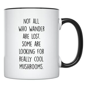 younique designs mushroom mug, 11 ounces, mushroom cup, mushroom tea cup, mushroom coffee cup, mushroom cups, mushroom coffee mug, mushroom tea mug (black handle)
