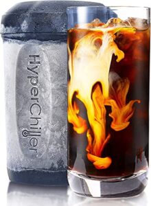 hyperchiller hc2bg# patented iced coffee/beverage cooler, new, improved,stronger and more durable! ready in one minute, reusable for iced tea, wine, spirits, alcohol, juice, 12.5 oz, cobalt