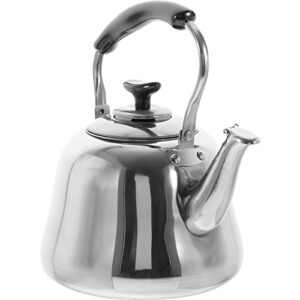 stobaza whistling tea kettle for stove top, whistling stovetop teapot with infuser, gooseneck pour over coffee kettle, food grade stainless steel teakettle tea pot, water boiler, 3l