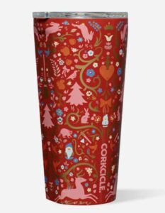 corkcicle disney princess snow white travel tumbler, insulated water bottle with lid, spill proof for wine, coffee, tea, and hot cocoa, 16 oz
