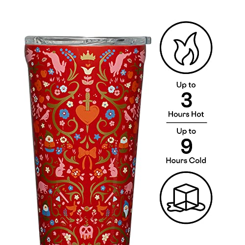 Corkcicle Disney Princess Snow White Travel Tumbler, Insulated Water Bottle with Lid, Spill Proof for Wine, Coffee, Tea, and Hot Cocoa, 16 oz