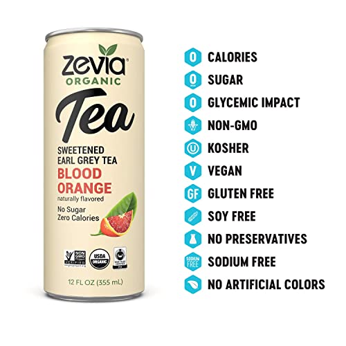 Zevia Organic Sugar Free Iced Tea, Tea Time 8 Flavor Variety Pack Variety Pack, 12 Ounce Cans (Pack of 8)