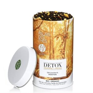 Palais des Thés - Organic Indian Detox Black Tea for Digestion with Turmeric, Holy Basil, and Lemon - 3.5oz Loose Leaf Metal Gift Tin