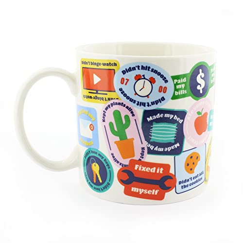 Adulting Achieved 14oz Ceramic Mug Happy Colorful Bright Coffee Tea Cup Congratulations Gift