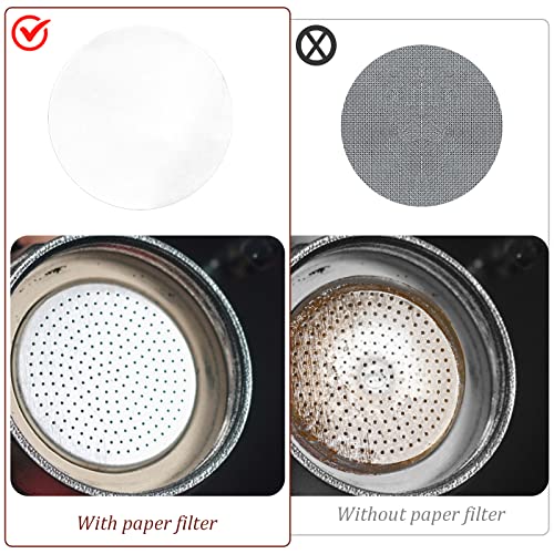 400 Pcs Espresso Paper Filter White Coffee Filter Paper 58mm Replacement Paper Filter Round Coffee Maker Filters Disposable Tea Maker Filters Compatible with Espresso Makers