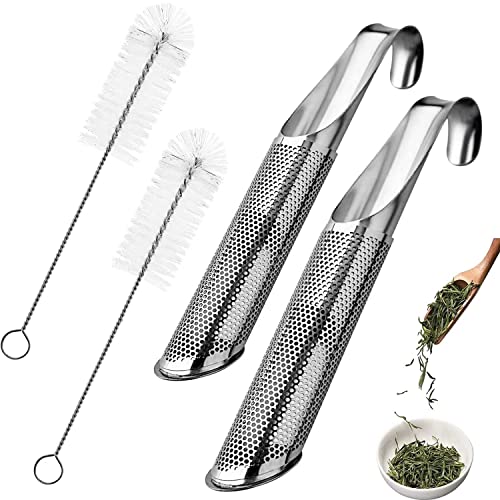 2PCS Tea Infuser for Loose Tea, 304 Stainless Steel Tea Strainer, Loose Leaf Tea Filter, Tea Diffuser, Long-handle Tea Steeper for Steep Tea, Loose Tea, Coffee, Rose, Spices