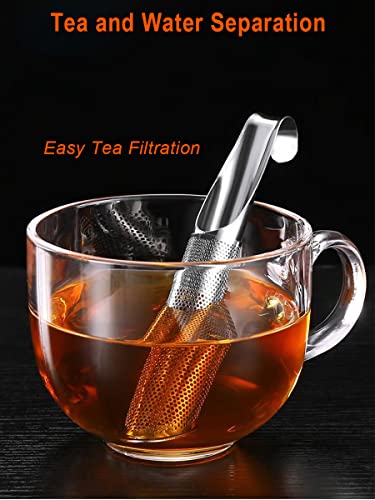 2PCS Tea Infuser for Loose Tea, 304 Stainless Steel Tea Strainer, Loose Leaf Tea Filter, Tea Diffuser, Long-handle Tea Steeper for Steep Tea, Loose Tea, Coffee, Rose, Spices