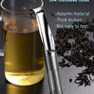 2PCS Tea Infuser for Loose Tea, 304 Stainless Steel Tea Strainer, Loose Leaf Tea Filter, Tea Diffuser, Long-handle Tea Steeper for Steep Tea, Loose Tea, Coffee, Rose, Spices