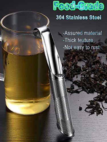 2PCS Tea Infuser for Loose Tea, 304 Stainless Steel Tea Strainer, Loose Leaf Tea Filter, Tea Diffuser, Long-handle Tea Steeper for Steep Tea, Loose Tea, Coffee, Rose, Spices