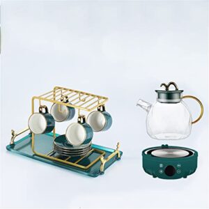 cxdtbh tea cup glass kettle european household ceramic nordic coffee cup and saucer utensils afternoon tea set (color : d, size : 4-cup kit)