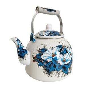 pdgjg kettle tea set wine set coffee pot induction cooker household blue flowers cold kettle milk pot