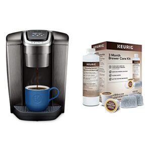 keurig k-elite coffee maker, single serve k-cup pod coffee brewer & 3-month brewer maintenance kit includes descaling solution, water filter cartridges & rinse pods, compatible classic/1.0