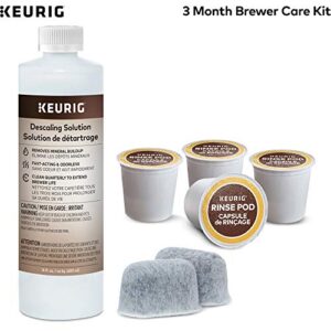 Keurig K-Elite Coffee Maker, Single Serve K-Cup Pod Coffee Brewer & 3-Month Brewer Maintenance Kit Includes Descaling Solution, Water Filter Cartridges & Rinse Pods, Compatible Classic/1.0