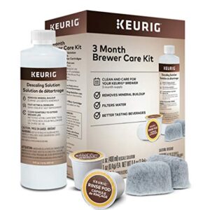 Keurig K-Elite Coffee Maker, Single Serve K-Cup Pod Coffee Brewer & 3-Month Brewer Maintenance Kit Includes Descaling Solution, Water Filter Cartridges & Rinse Pods, Compatible Classic/1.0