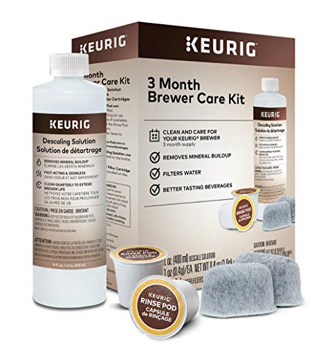 Keurig K-Elite Coffee Maker, Single Serve K-Cup Pod Coffee Brewer & 3-Month Brewer Maintenance Kit Includes Descaling Solution, Water Filter Cartridges & Rinse Pods, Compatible Classic/1.0