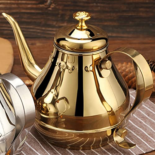 PDGJG Stainless Steel Coffee Drip Pot Gooseneck Kettle Teapot Tea Maker with Filter Induction Cooker Tea Kettle Kitchen Tools