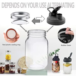 UineHiot Cold Brew Mason Jar Iced Coffee Maker, Durable Glass, Double stainless Steel Filter, Flip Cap Standard Lid - Premium Iced Coffee Maker, Cold Brew Pitcher & Tea Infuser 32 oz