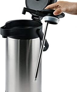 Heritage66 Stainless Steel Thermal Coffee Carafe Airpot Beverage Dispenser Large Triple Wall Thermal Vacuum insulated 10 hours heat Retention 20 hours cold Retention tea water coffee (3Liter / 101 OZ)