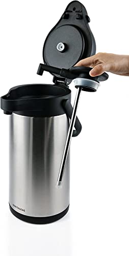 Heritage66 Stainless Steel Thermal Coffee Carafe Airpot Beverage Dispenser Large Triple Wall Thermal Vacuum insulated 10 hours heat Retention 20 hours cold Retention tea water coffee (3Liter / 101 OZ)