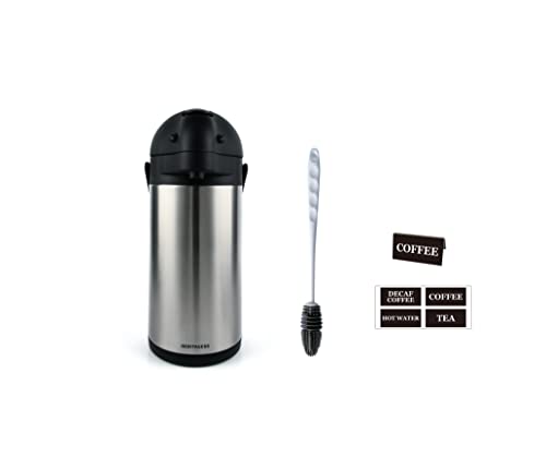 Heritage66 Stainless Steel Thermal Coffee Carafe Airpot Beverage Dispenser Large Triple Wall Thermal Vacuum insulated 10 hours heat Retention 20 hours cold Retention tea water coffee (3Liter / 101 OZ)