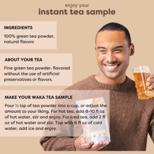 Waka — Green Instant Tea Sample Bundle — No Sugar Added & Unsweetened — 100% Tea Leaves — 6 - 0.45 oz Sample Packets