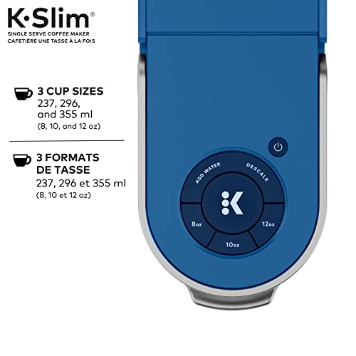 Keurig K-Slim Single Serve K-Cup Pod Coffee Maker, Featuring Simple Push Button Controls And MultiStream Technology, Twilight Blue