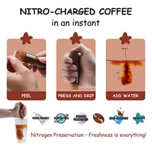 Coffee to the Moo, Nitro Cold Brew Coffee Concentrate Liquid, Gluten Free Medium Dark Roast Arabica Coffee, Instant Coffee Packets Single Serve, 12 Ct, Mix Pack (Keto, Collagen, Brain Support)