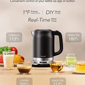 Govee Life Smart Electric Kettle Temperature Control, WiFi Electric Tea Kettle with Alexa Control, 1500W Rapid Boil, 2H Keep Warm, 1.7L BPA Free Stainless Steel Water Boiler for Tea, Coffee, Oatmeal