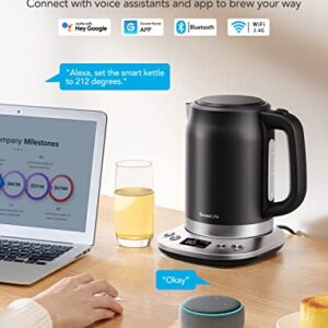 Govee Life Smart Electric Kettle Temperature Control, WiFi Electric Tea Kettle with Alexa Control, 1500W Rapid Boil, 2H Keep Warm, 1.7L BPA Free Stainless Steel Water Boiler for Tea, Coffee, Oatmeal