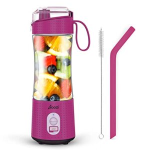 personal size blender smoothies and shakes, aoozi portable blenders, mini blender usb rechargeable, handheld blender sports,travel and home (rasberry)