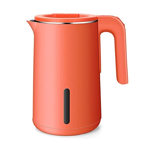 SURURA Electric Kettle, Double Wall 304 Stainless Steel 2.3L Hot Water Boiler, 1500W Tea Kettle with Auto Shut-Off & Boil Dry Protection, BPA-Free, LED Indicator (Color : Orange)