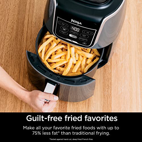 Ninja AF150AMZ Air Fryer XL, 5.5 Qt. Capacity that can Air Fry, Air Roast, Bake, Reheat & Dehydrate, with Dishwasher Safe, Nonstick Basket & Crisper Plate and a Chef-Inspired Recipe Guide, Grey