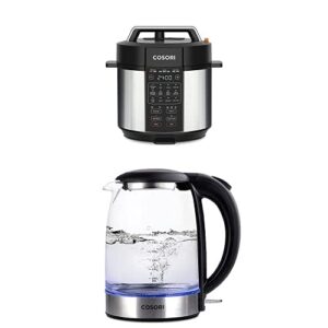 cosori electric pressure cooker 6qt & cosori electric kettle with stainless steel filter and inner lid