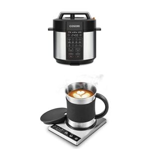 cosori electric pressure cooker 6qt & cosori coffee mug warmer & mug set, beverage cup warmer for desk home office use