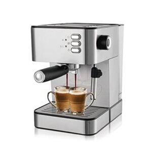 qyteckfj coffee machines coffee machine espresso machine household semi-automatic pump milk frother portable espresso (color : silver, size : eu)