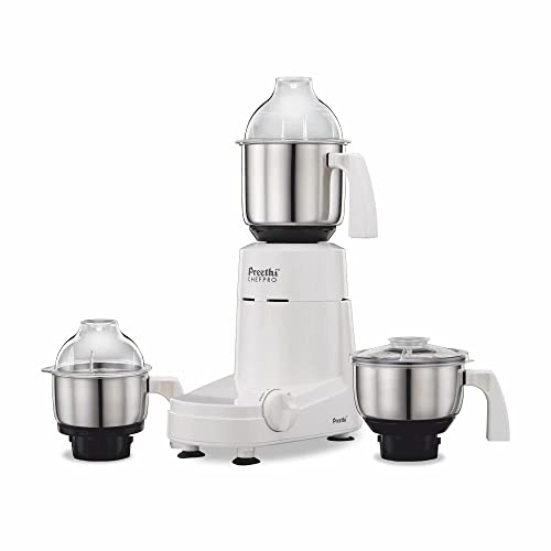 Preethi Chef Pro Mixer Grinder, 750 watt, 3 Jars, White