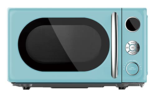 Countertop Microwave Ovens 0.7 Cu. ft. Retro Microwave Oven with Removable Glass Turntable, 700 W, Blue