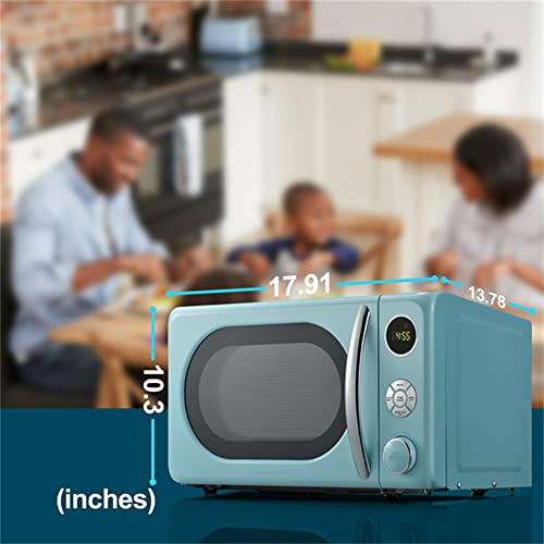 Countertop Microwave Ovens 0.7 Cu. ft. Retro Microwave Oven with Removable Glass Turntable, 700 W, Blue