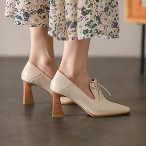 Women's Retro English Style Pointed Thick Heel French Single Shoes Size 9 Womens Shoes Casual