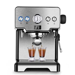 wjhspkfj espresso machine coffee machine espresso machine semi-automatic pump cappuccino milk froth machine coffee machin (color : dark grey, size : uk)