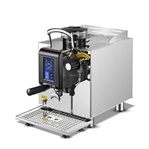 XBROOM Commercial Espresso Machine Stainless Steel Touch Automatic With Quiet Grinder Dual Boiler Water Supply Line (Size : EU)