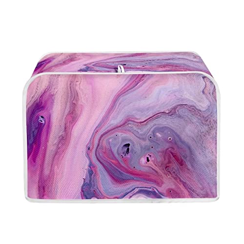 Baxinh Marble Toaster Cover 2 Slice Washable Appliance Decoration, Small Oven Bread Maker Dust Cover Universal Fit for Most Standard Toasters, Quilted Bakeware Protector, Pink